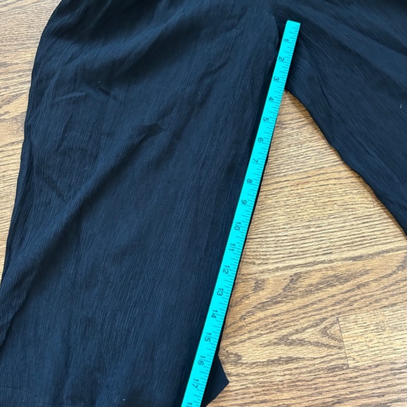 Anthropologie Black Wide Leg Jumpsuit Romper Tie Waist Cocktail Size 4 - Picture 8 of 10